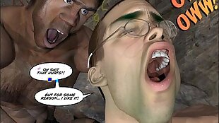 CRETACEOUS COCK 3D Gay Comic Story about Young Scientist Fucked by Hunky Primeva
