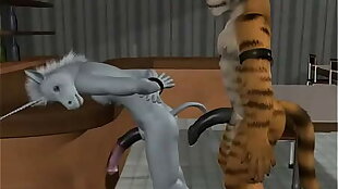Tiger and Unicorm sex (cartoon sex)