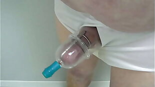 Pumping Wearing New Cock Cage by Pinky 396