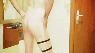 Sissy crosdresser showing her naked body