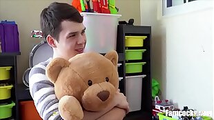 step Dad Buys Fuck Bear & Helps Him Fuck It