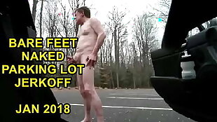 Bare Feet Public Naked Parking Lot Jerkoff Feb 2018